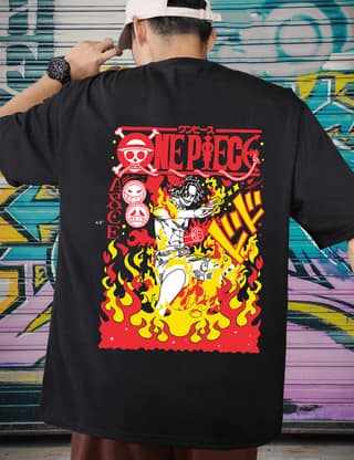 SCOTT FINCHER Men's One Piece T-Shirt, Luffy T-Shirt, Anime T-Shirt, Graphic Tee, Men's T-Shirt, Streetwear, Casual T-Shirt, Short Sleeve T-Shirt, Cotton T-Shirt : AA(ARN)BLACK_192