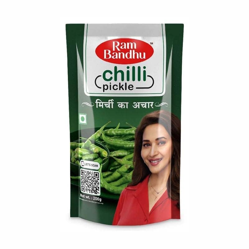 Ram Bandhu Chilli Pickle – Spicy Standy Pouch 200g x 2 | (Pack of 2) | brings an authentic | fiery flavor to your meals. | Perfect for spice lovers | this pack of 2 ensures you never run out of zest