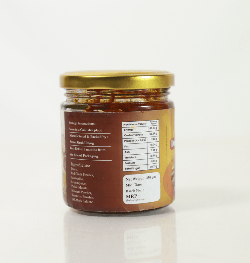 Dates Pickle | Traditional Sweet & Spicy Indian Condiment view 3