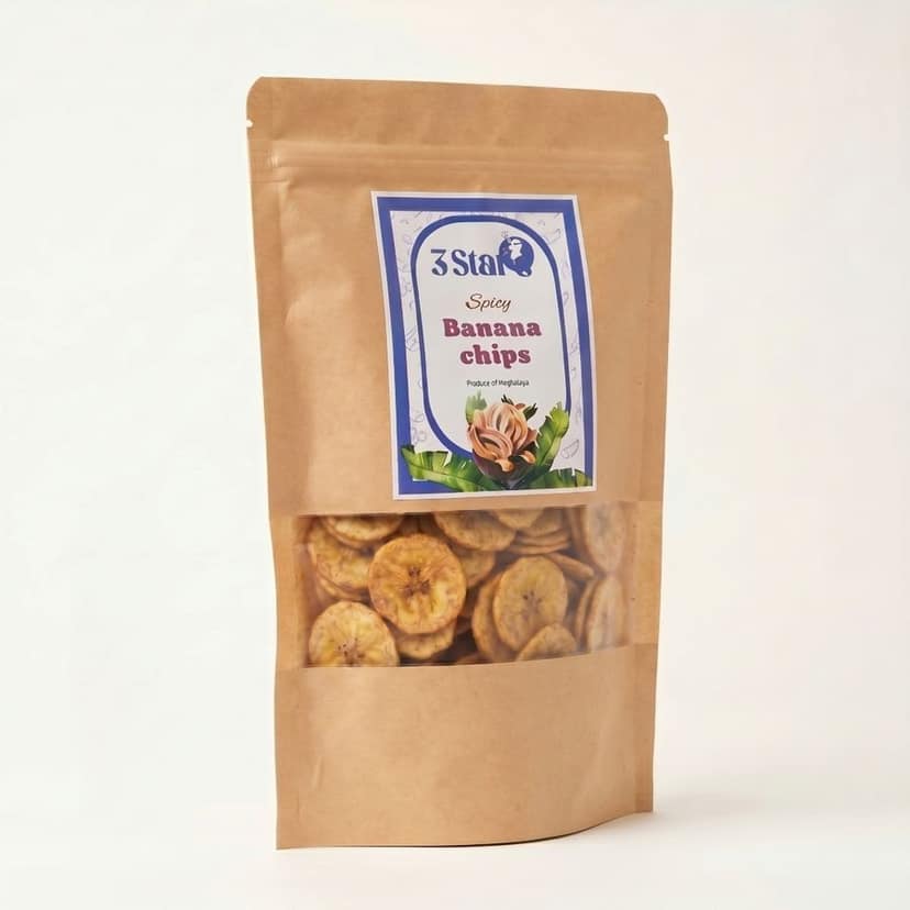 Spicy Banana Chips - 100 gm - One stand-up pouch view 3