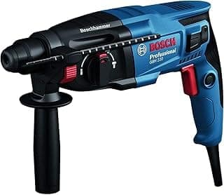 BOSCH GBH 220 Corded Electric Rotary Hammer with SDS Plus, 720 W, 2 J, 2.3 Kg, 3 Modes, For Concrete, Metal & Wood + Carrying case, , 1 Year Warranty from BOSCH, Blue