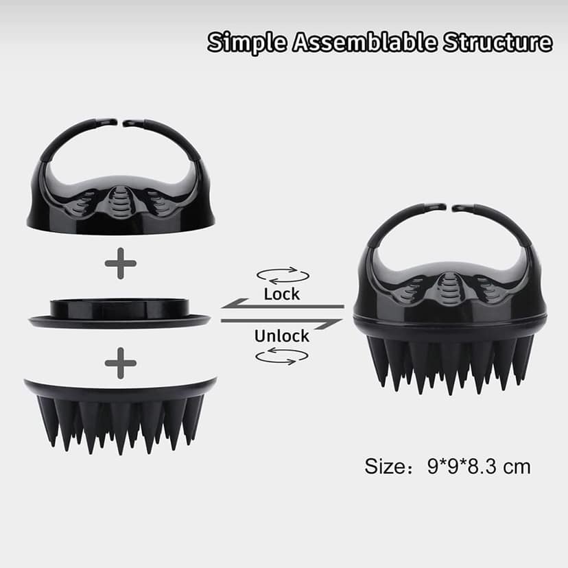 AILEXIM Hair Scalp Manual Massager Shampoo Hair Brush with Soft Silicone Bristles for Anti Dandruff, Exfoliating Care | For All Hair Type, Manual Hair Massager view 3