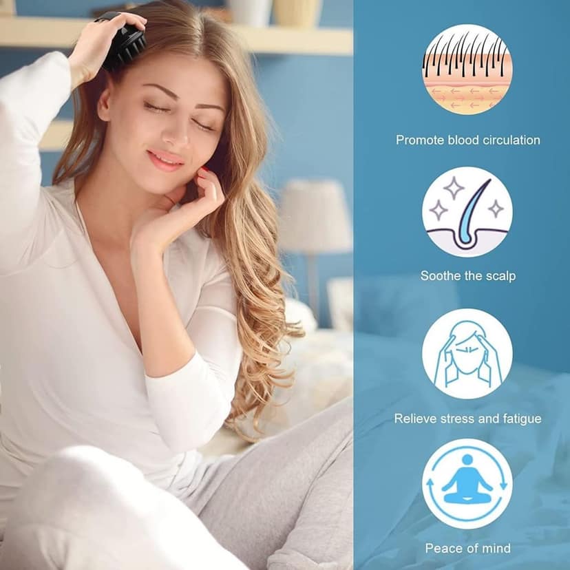 AILEXIM Hair Scalp Manual Massager Shampoo Hair Brush with Soft Silicone Bristles for Anti Dandruff, Exfoliating Care | For All Hair Type, Manual Hair Massager view 6