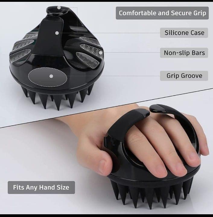 AILEXIM Hair Scalp Manual Massager Shampoo Hair Brush with Soft Silicone Bristles for Anti Dandruff, Exfoliating Care | For All Hair Type, Manual Hair Massager view 9