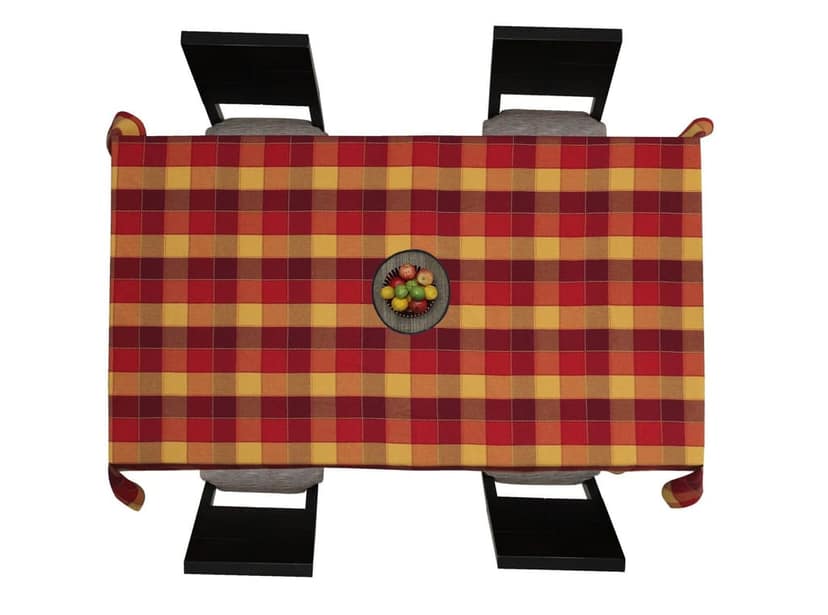 AIRWILL Cotton Jacquard Dobby Checks with Multicolor Combos of 4/6 Seater Tablecloth, Sized 140cm Width and 140cm Length