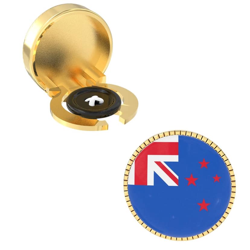 The Smart Buttons - Shirt Button Cover Cufflinks for Men - New Zealand Flag