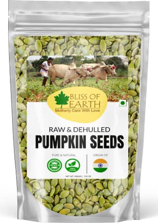 Bliss of Earth Naturally Organic Pumpkin Seeds For Eating, Dehulled & Raw Super Food, Ready To Eat, 200 gm
