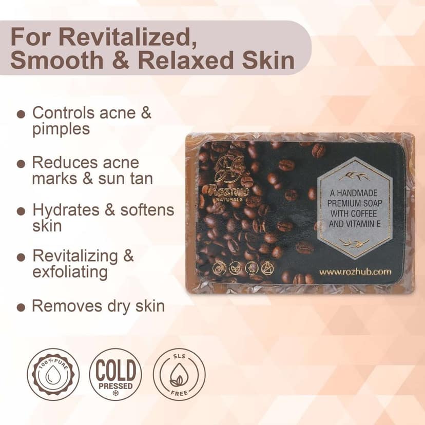 Handmade Coffee Scrub Bathing Bar for Deep Pore Cleansing - 100gm view 3