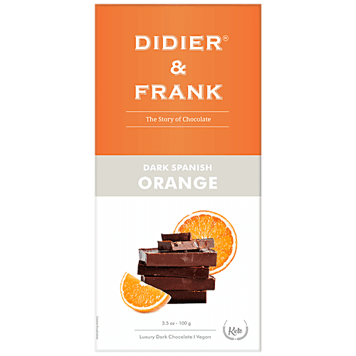 Didier & Frank Spanish Orange Dark Chocolate - Rich In Taste & Flavour, 100 g