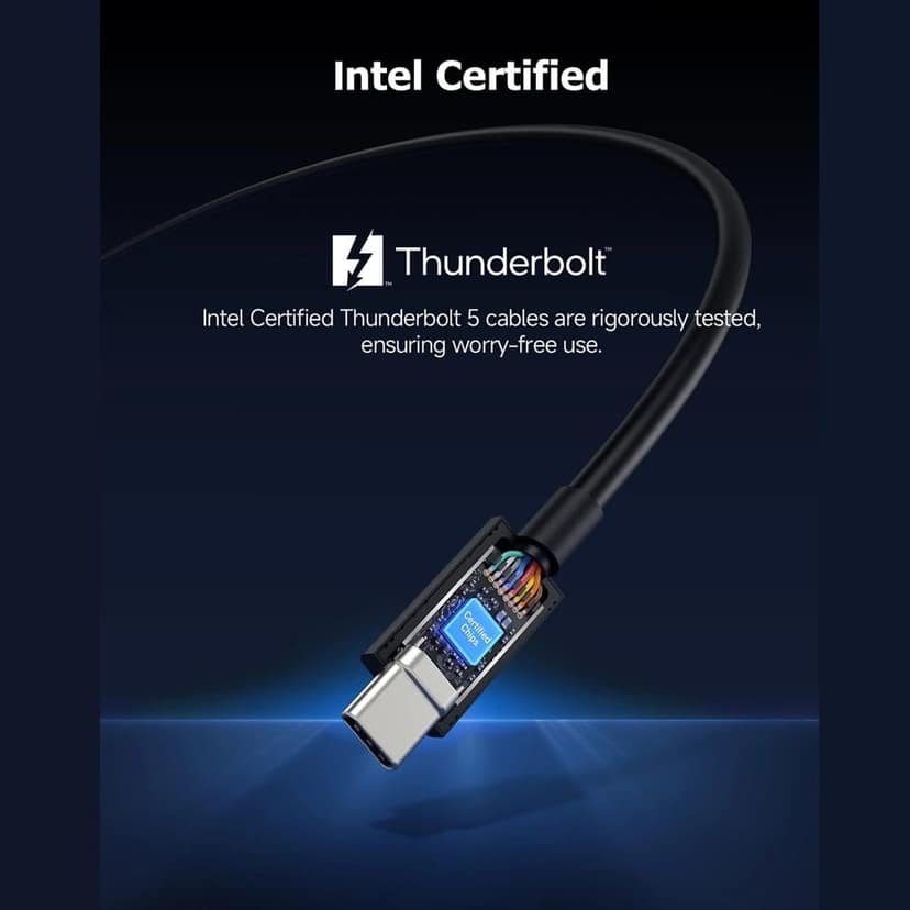 ACASIS [Intel Certified] 80Gbps Thunderbolt 5 Cable with 120Gbps Bandwidth Boost 3* 8K displays & 240W Charging Compatible with Thunderbolt 5/4/3/USB4.0 view 3