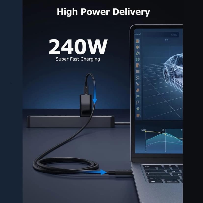 ACASIS [Intel Certified] 80Gbps Thunderbolt 5 Cable with 120Gbps Bandwidth Boost 3* 8K displays & 240W Charging Compatible with Thunderbolt 5/4/3/USB4.0 view 4