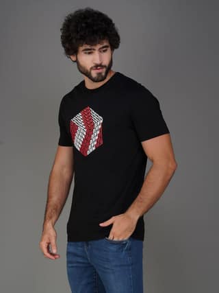 Men’s Branded Pure Cotton Tee Black