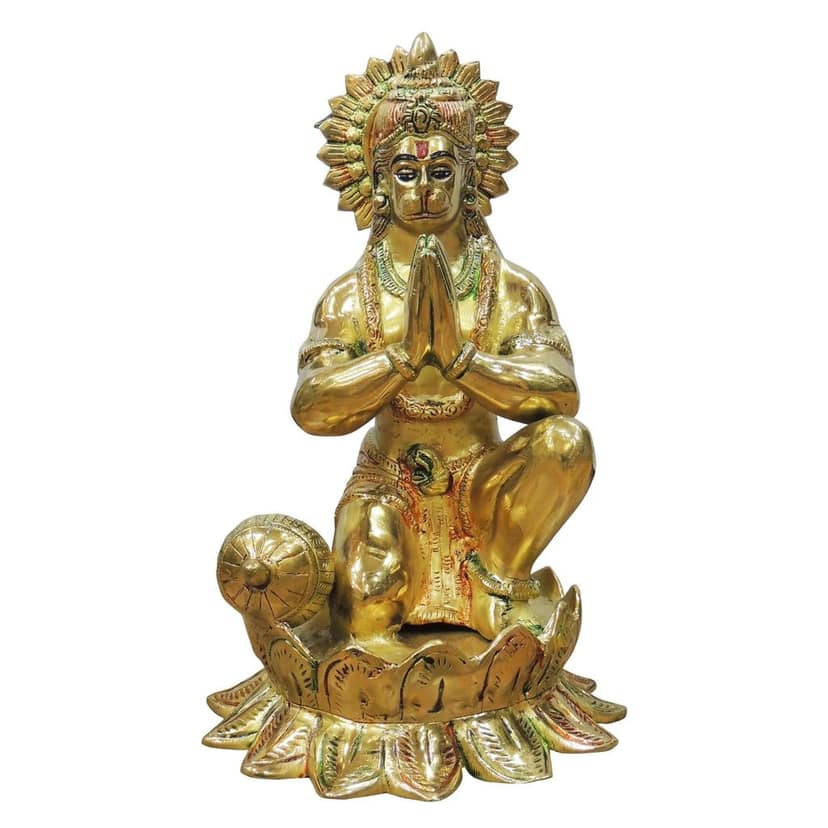 Brass Hanuman Ji Idol Statue - Devotional Gift Item, Height : 15 Inch (BSMAS1419 H) view 2
