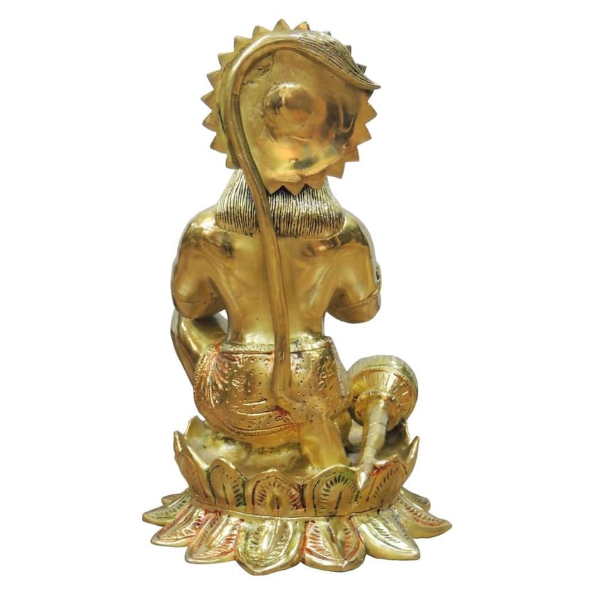Brass Hanuman Ji Idol Statue - Devotional Gift Item, Height : 15 Inch (BSMAS1419 H) view 3