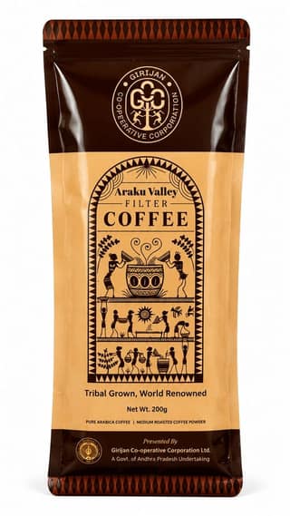 Araku Valley Roasted Ground 100% Pure Filter Coffee 200Gms(Medium Roast)