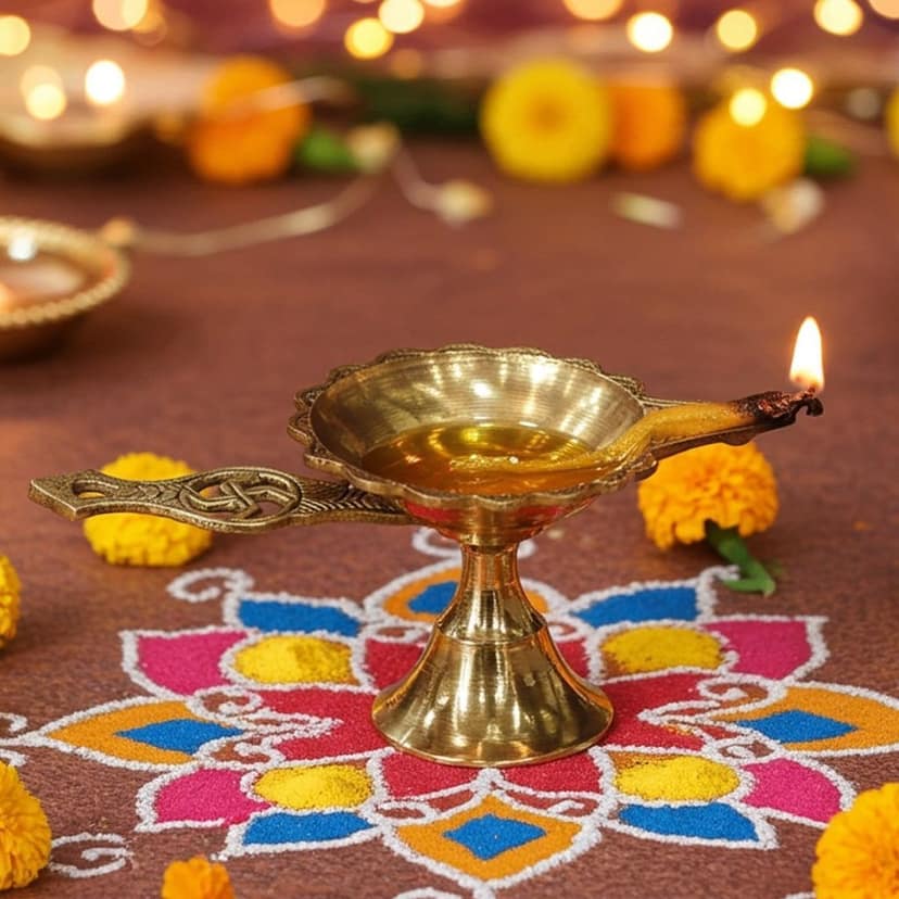 Brass Swastic Deepak No. 2 (ZMAS144 C)
