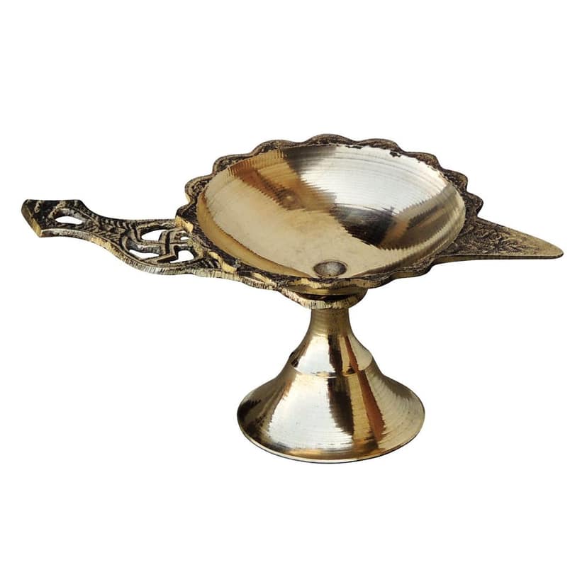 Brass Swastic Deepak No. 2 (ZMAS144 C) view 4