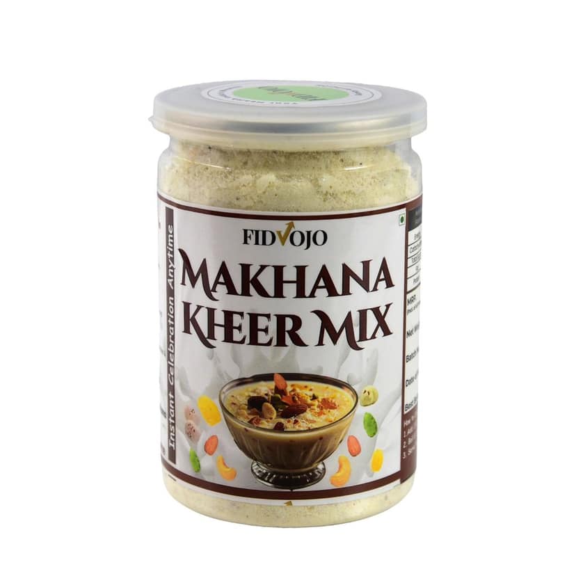FIDVOJO Premium Instant Makhana Kheer MIX | Ready-to-Cook Dessert with Roasted Makhana & Dry Fruits | Just Add Milk & Cook in 5 Mins | Vrat & Fasting Special | Healthy Gluten-Free Sweet Dish (130g) Pack of 1