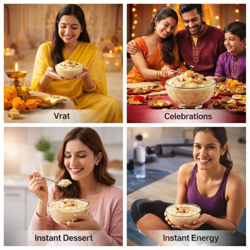 FIDVOJO Premium Instant Makhana Kheer MIX | Ready-to-Cook Dessert with Roasted Makhana & Dry Fruits | Just Add Milk & Cook in 5 Mins | Vrat & Fasting Special | Healthy Gluten-Free Sweet Dish (130g) Pack of 1 view 4