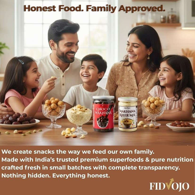 FIDVOJO Premium Instant Makhana Kheer MIX | Ready-to-Cook Dessert with Roasted Makhana & Dry Fruits | Just Add Milk & Cook in 5 Mins | Vrat & Fasting Special | Healthy Gluten-Free Sweet Dish (130g) Pack of 1 view 5