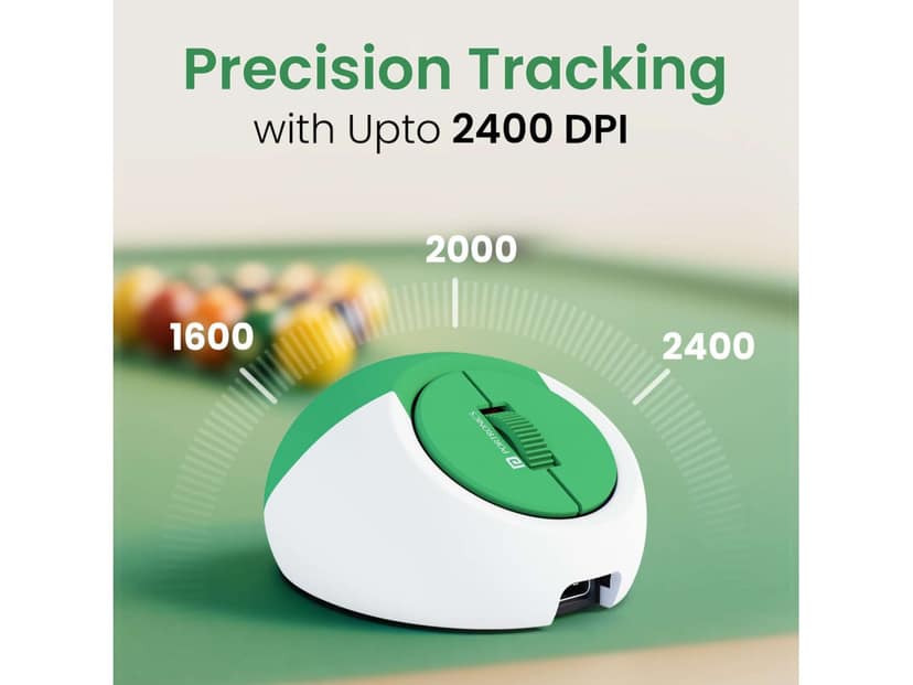 Portronics Toadplay Billiards Upto 2400 DPI Adjustable, Bluetooth 5.0 & 2.4GHz RF, Type C Rechargeable Battery, Premium Soft Silicone Material view 2