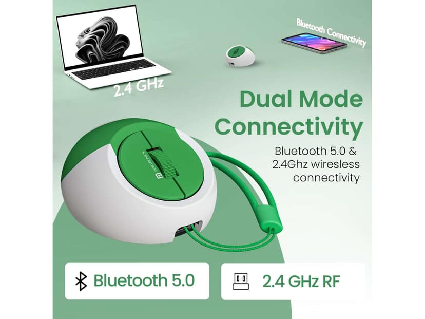 Portronics Toadplay Billiards Upto 2400 DPI Adjustable, Bluetooth 5.0 & 2.4GHz RF, Type C Rechargeable Battery, Premium Soft Silicone Material view 4
