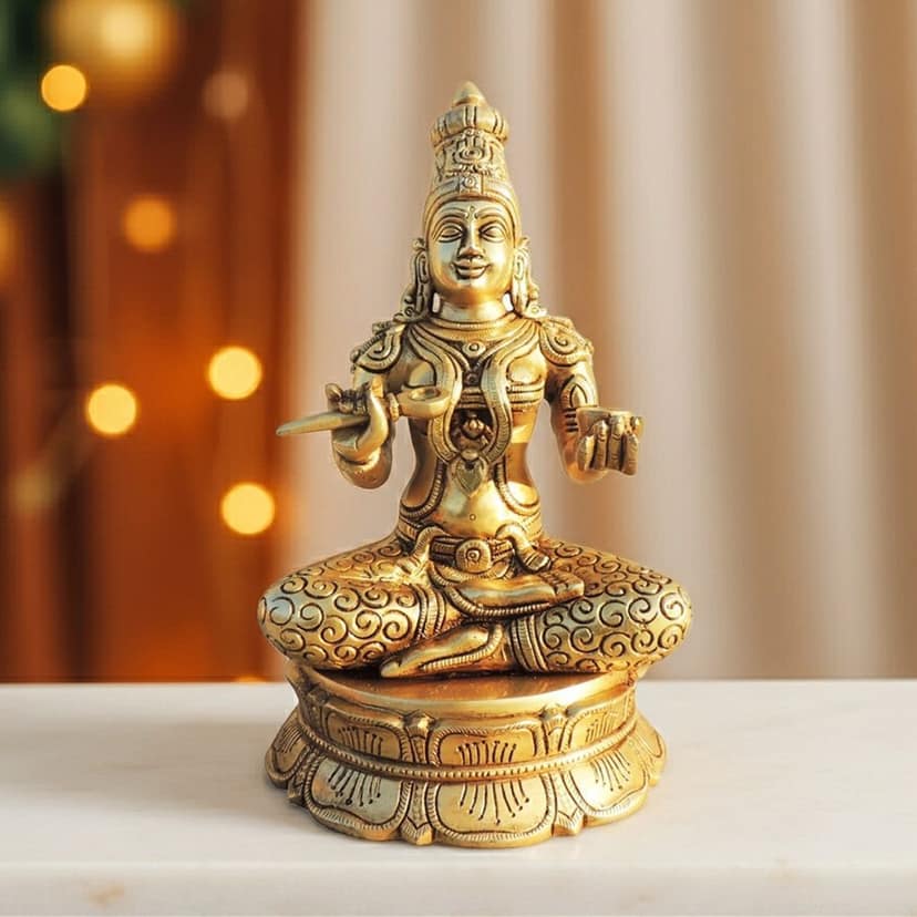 Premium Brass Maa Annapurna Devi Idol Statue for Puja Room & Home D�cor, Height : 10.5 Inch (BSMAS1087 G)