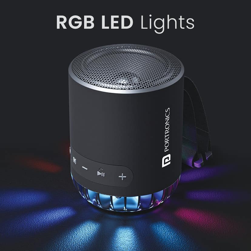 Portronics Soundpot Pro RGB LED Lights, Upto 5 Hours Playtime, Immersive Sound, Type C Fast Charging view 2