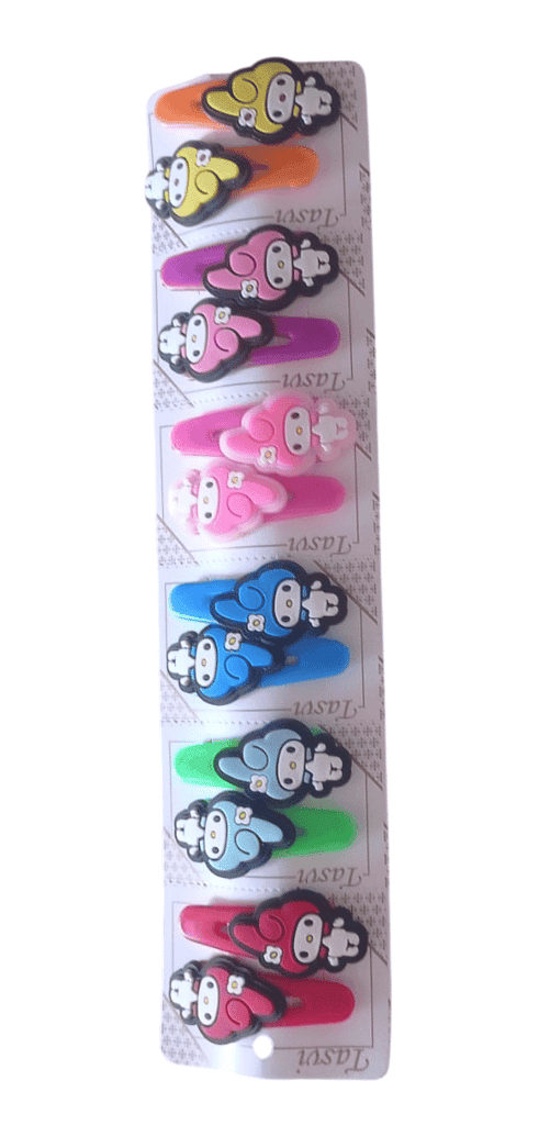 My melody hair clips, 6 set of, cute cartoon hair accessories, hairpins for girls, kids, children