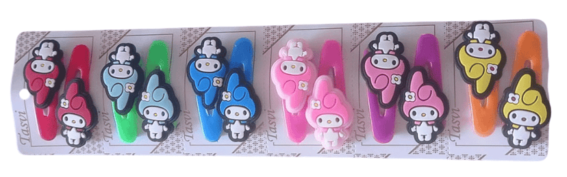 My melody hair clips, 6 set of, cute cartoon hair accessories, hairpins for girls, kids, children view 3