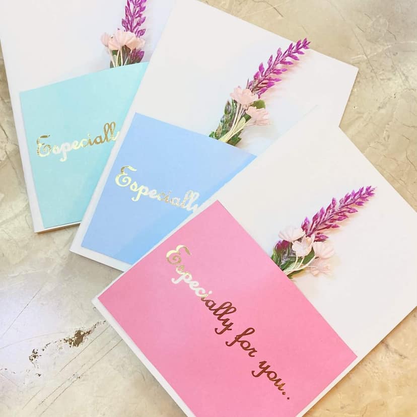 Rack Jack Handmade Artifical Flowers Greeting Card - Floral Pocket - Blue view 7