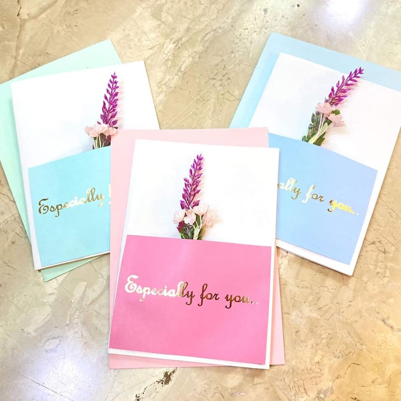 Rack Jack Handmade Artifical Flowers Greeting Card - Floral Pocket - Blue view 8