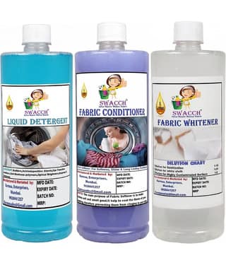 swacch Liquid Detergent Jasmine , Fabric Conditioner Lavender & Fabric Whitener I Shine and Softens Clothes, Stain Remover , Long-Lasting Freshness 1 Litre Combo Pack of 3