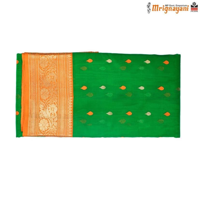 HANDLOOM CHANDERI SILK PARTY WEAR SAREE WITH BLOUSE ( SKU - 1SC112310522, SAREE - 1004 ) view 2
