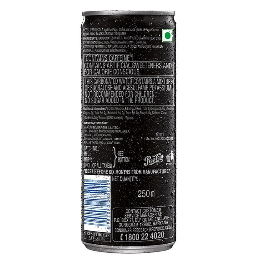 Pepsi Black, 250Ml Slim Can view 2