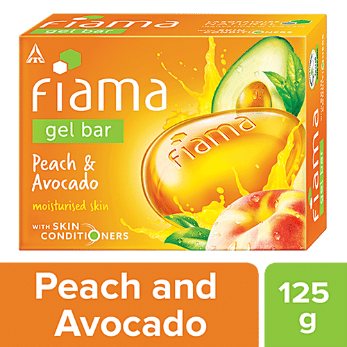 Fiama Peach & Avocado Gel Bar - For Moisturisation, With Skin Conditioners, 125 g
