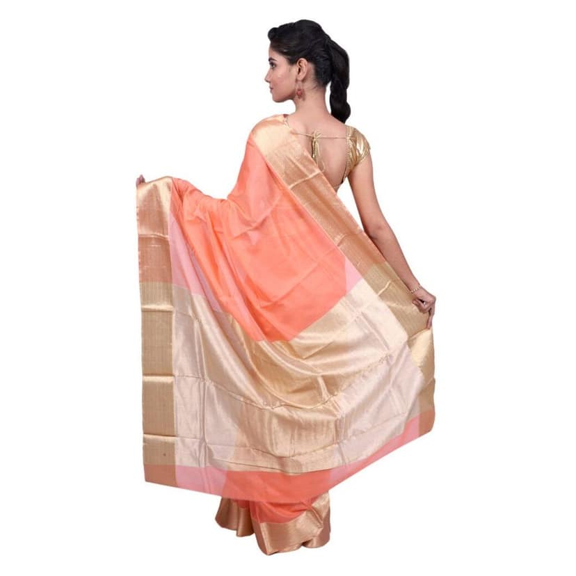HANDLOOM CHANDERI SAREE- MERCERISED(COTTON+SILK MIX) WITH BLOUSE (SKU - 1SC103080120 SAREE- 82) view 3