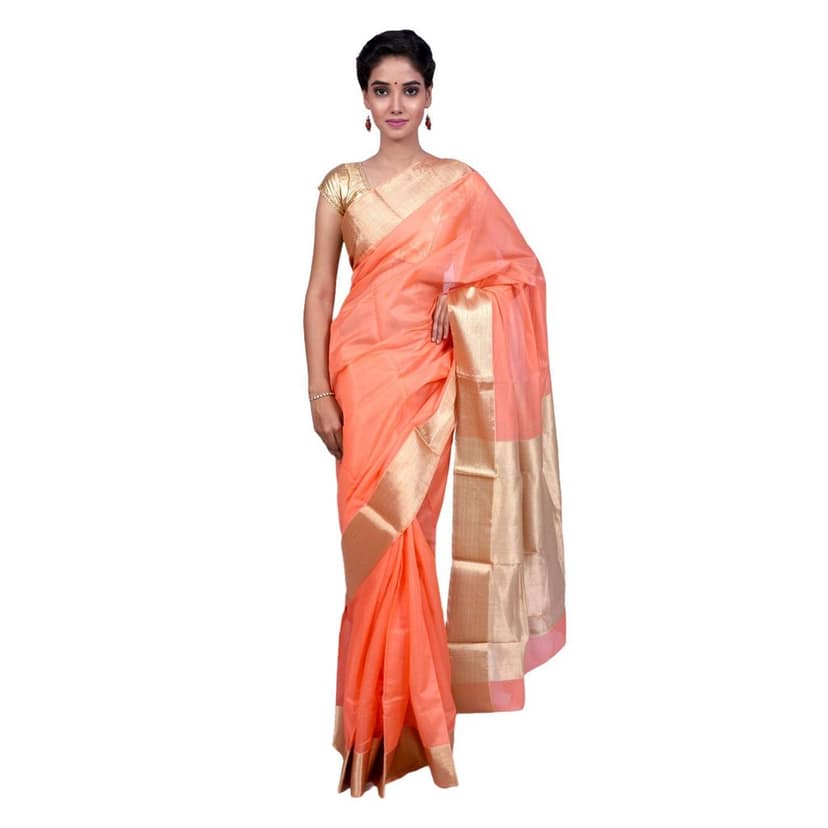 HANDLOOM CHANDERI SAREE- MERCERISED(COTTON+SILK MIX) WITH BLOUSE (SKU - 1SC103080120 SAREE- 82) view 5