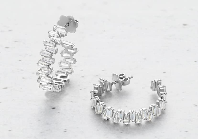 Tapering Radiance Hoop Earrings view 3