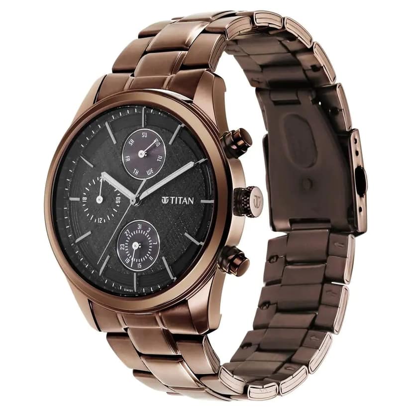 TITAN Neo Splash Black Dial Stainless Steel Strap Watch NR1805QM04 view 2