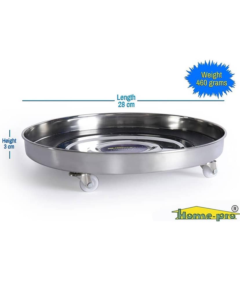 HomePro Stainless Steel Gas Trolley with Smooth Wheels & Rubber Cylinder Protection Pack of 2 view 2