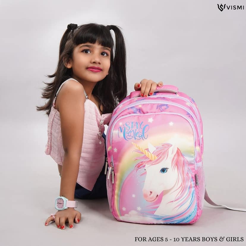 VISMIINTREND School Backpack Bags for Kids | School Bags | Water Resistant | Casual | Picnic | Travel | 5 to 10 Years School Backpack | Bag for Boys | Girls view 5