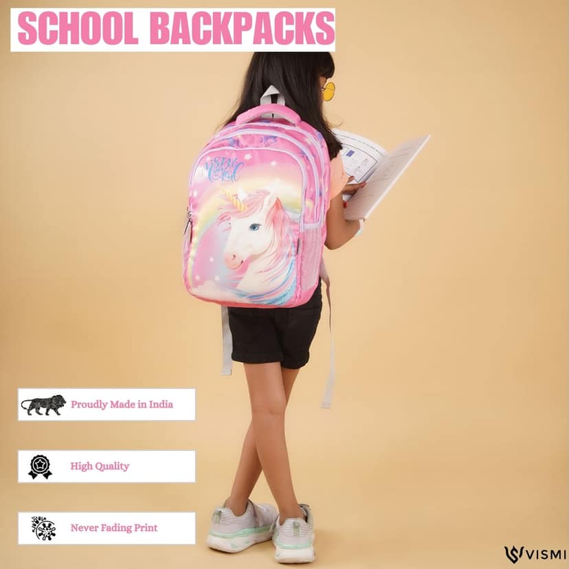 VISMIINTREND School Backpack Bags for Kids | School Bags | Water Resistant | Casual | Picnic | Travel | 5 to 10 Years School Backpack | Bag for Boys | Girls view 8