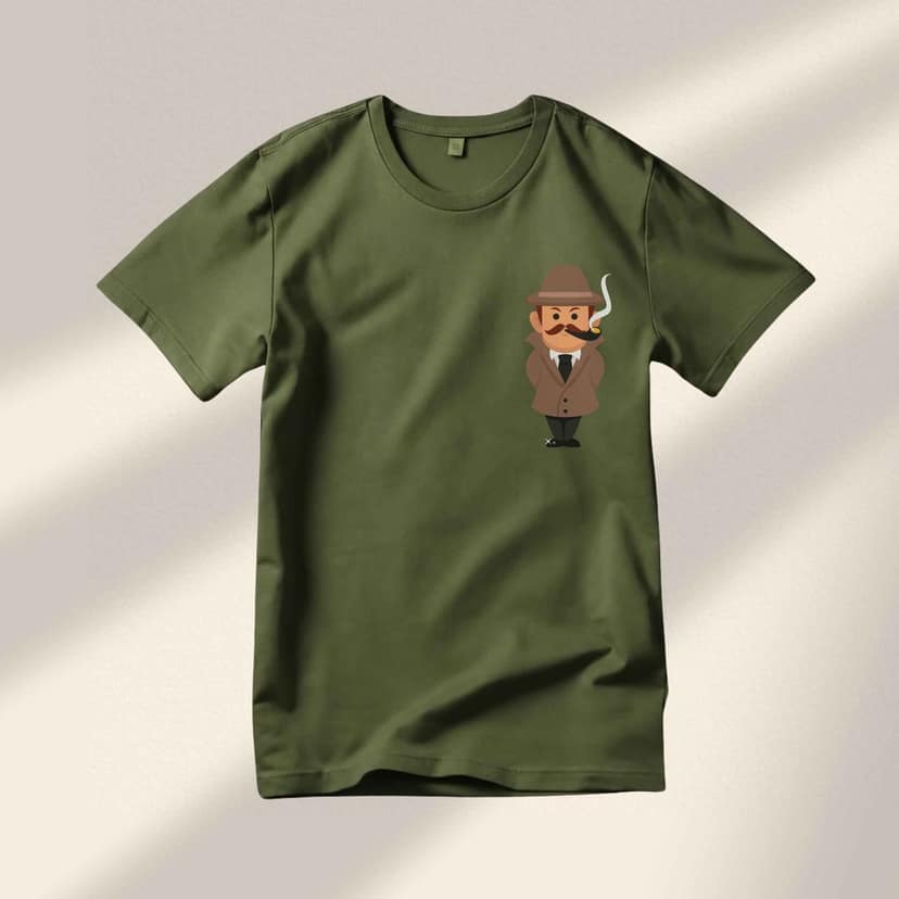 Trishoolin Dapper Detective Anime Theme T-Shirt | Design 40014MB | Cotton Regular Fit | Crew Neck / Round Neck Half Sleeve | Pack of 1 view 2