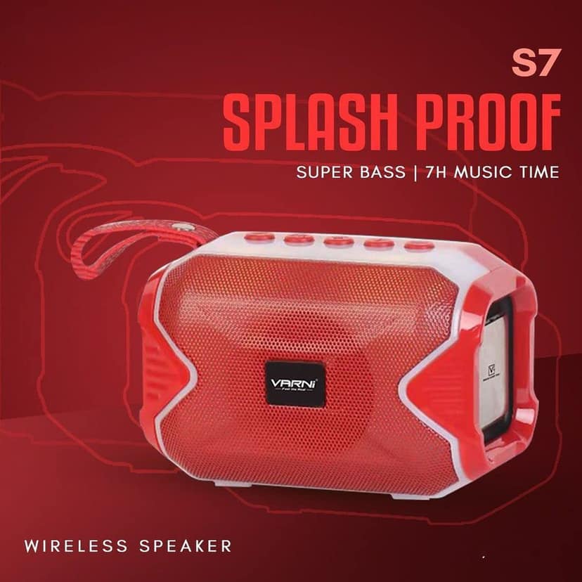 Humaira Varni S7 Wireless Bluetooth Speaker with Mic, Call Function, TF Card Slot, USB Port with USB Cable, Splashproof view 7