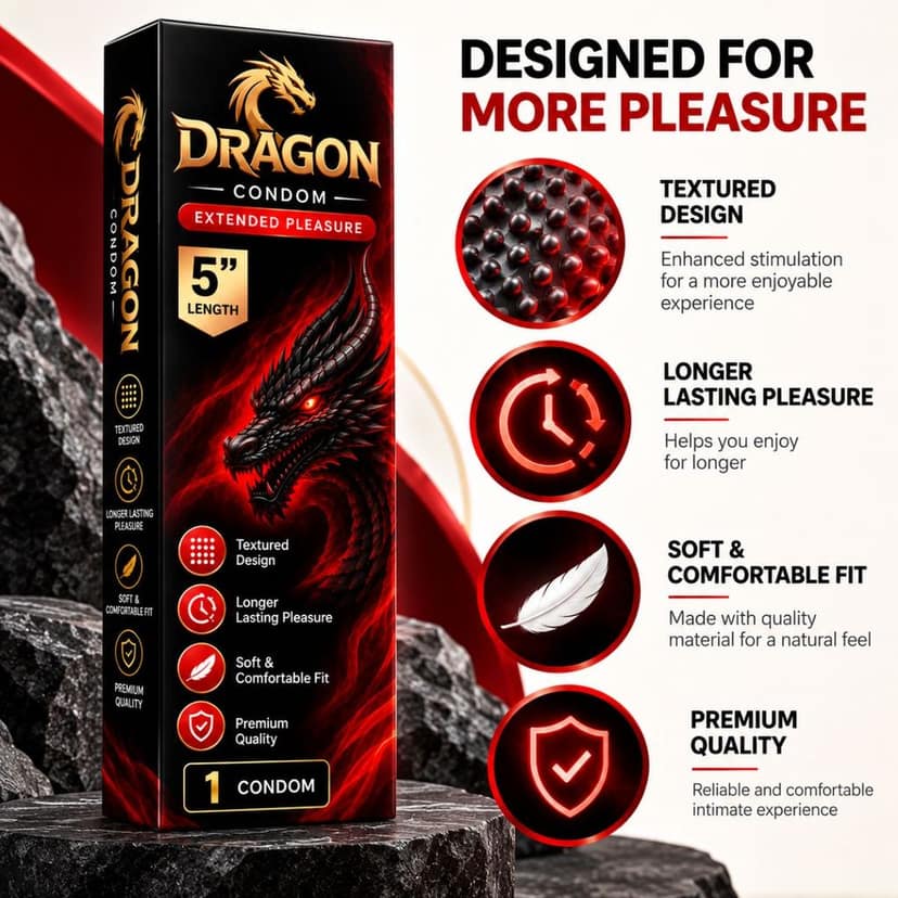Soft Silicon Men Reu*sable Dragon Con*dom With Extra Length And Girth Extension | Penis Sleeve For Men view 3