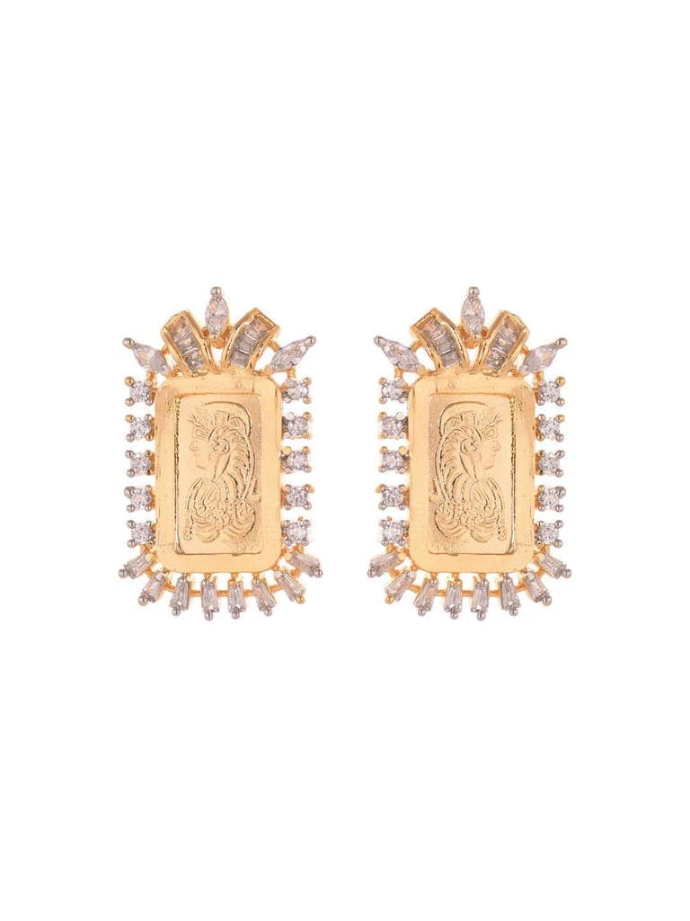 Gold Toned AD Rectangular Ginni Locket Jewellery Set view 5