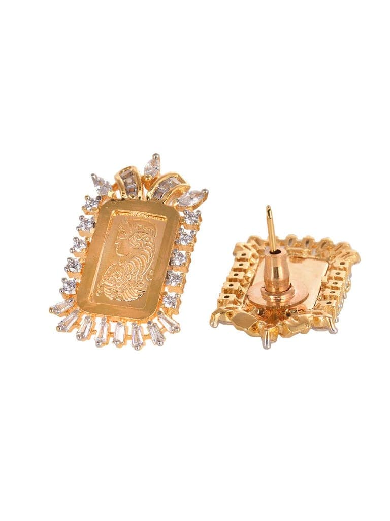 Gold Toned AD Rectangular Ginni Locket Jewellery Set view 6