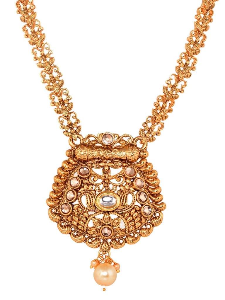 GoldPlated Kundan studded Handcrafted Necklace Jewellery Set view 7