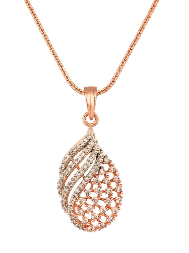 Rose Gold Plated AD Studded Locket jewellery Set view 6